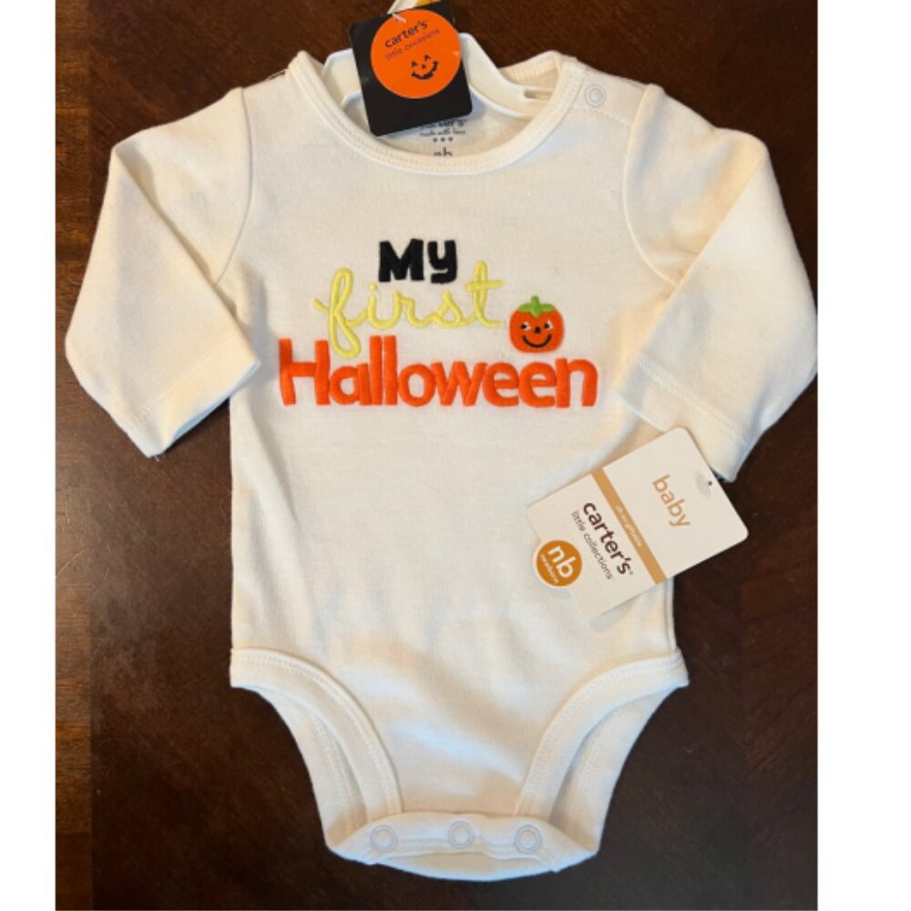 My First Halloween, Carter’s Newborn Onesie, Baby Bodysuit NB – Holiday Outfit